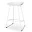 65cm Bar Stool - white Seat With white metal Frame