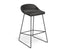 Pop Stool with Black Frame and Upholstered Vintage Black Seat