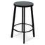 65cm Bar Stool With Black Timber Seat - Black Frame