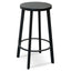 65cm Bar Stool With Black Timber Seat - Black Frame