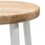 65cm Bar Stool - Natural Timber Seat - White Frame