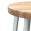 65cm Bar Stool - Natural Timber Seat - White Frame