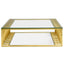 1.3m Glass Coffee Table - Gold Base