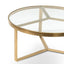 90cm Coffee Table - Brushed Gold Base