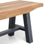 Outdoor Wooden Bench - Natural Top and Black Legs