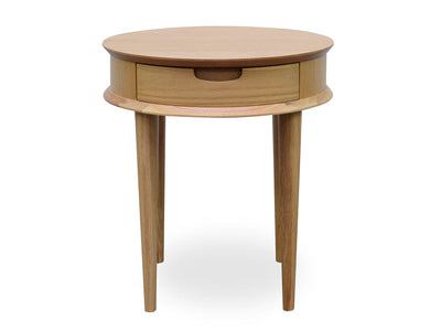 Scandinavian Lamp Side Table with Drawers - Natural