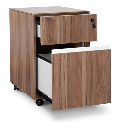 Drawer Mobile Pedestal - Walnut