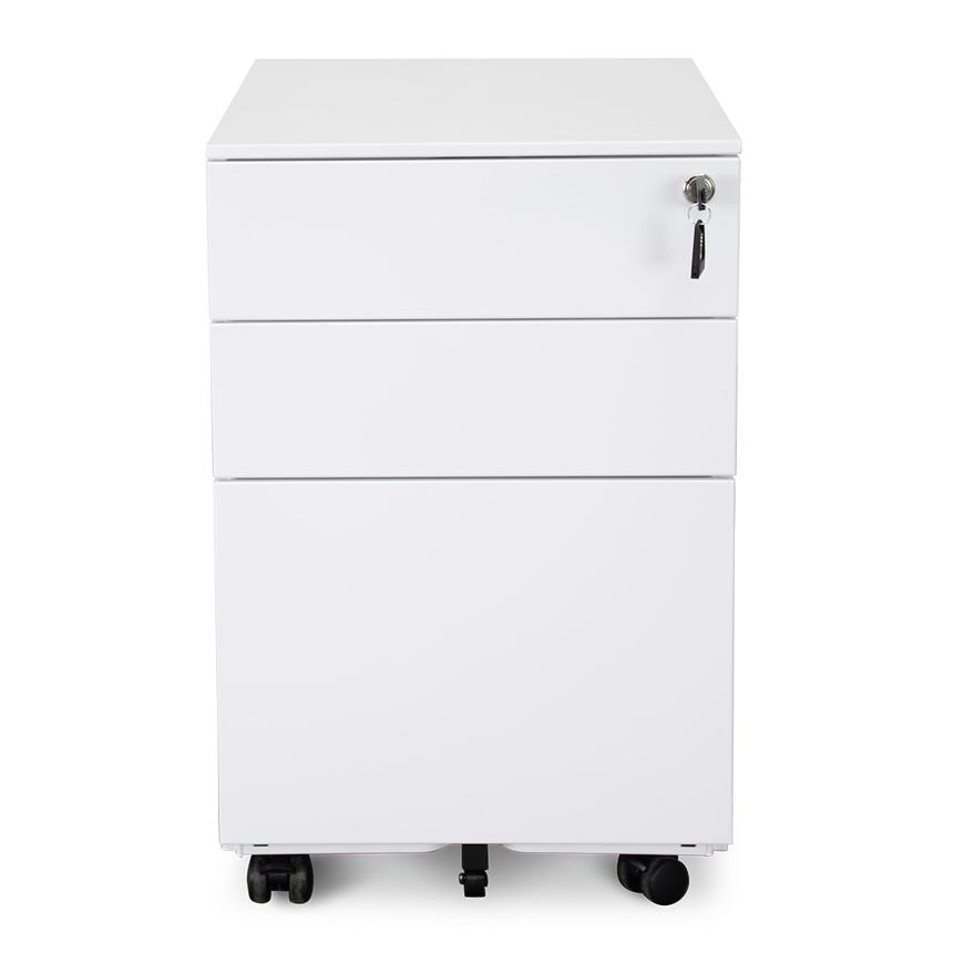 3 Drawers Mobile Pedestal - White