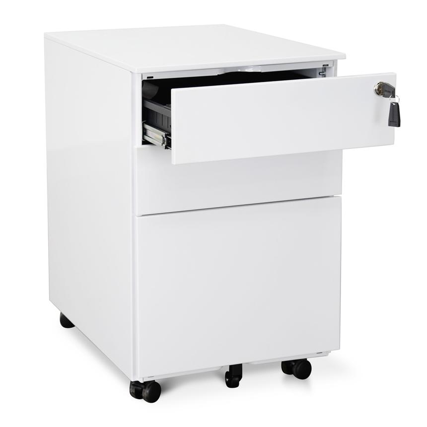 3 Drawers Mobile Pedestal - White