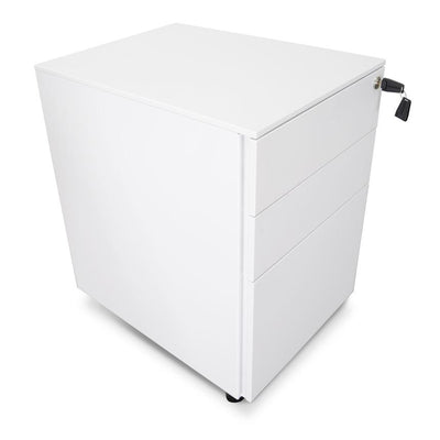 3 Drawers Mobile Pedestal - White