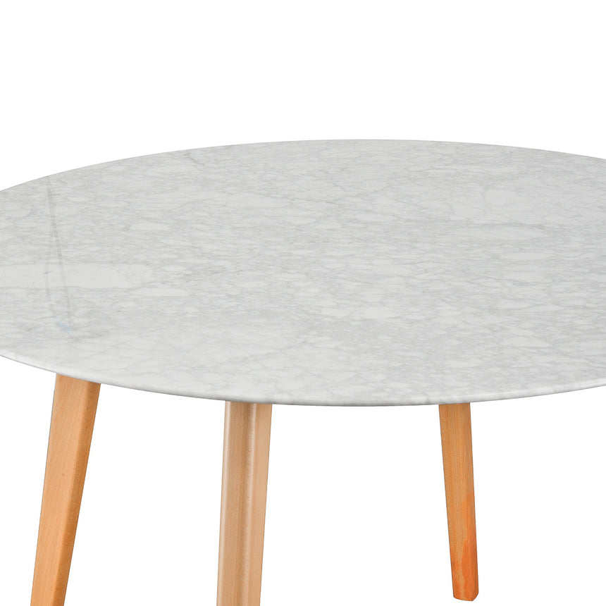 120cm Marble Dining Table - Natural Base