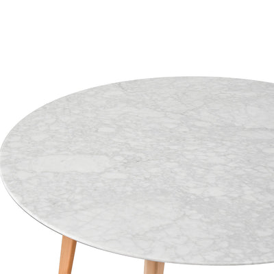 120cm Marble Dining Table - Natural Base
