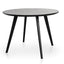 100cm Round Dining Table - Black Veneer Top - Black Legs