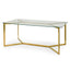 1.9m Glass Dining Table - Gold Base