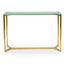 1.2m Glass Console Table - Gold Base