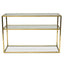 1.2m Glass Console Table - Gold Base