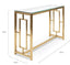 Glass Console table - Brushed Gold Base
