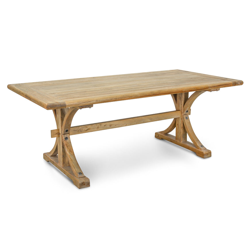 Reclaimed Elm Wood Dining Table 2M - Natural