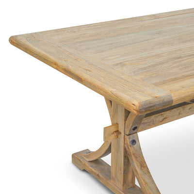 Reclaimed Elm Wood Dining Table 2M - Natural