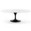 Oval 2m Marble Dining Table - Black Base