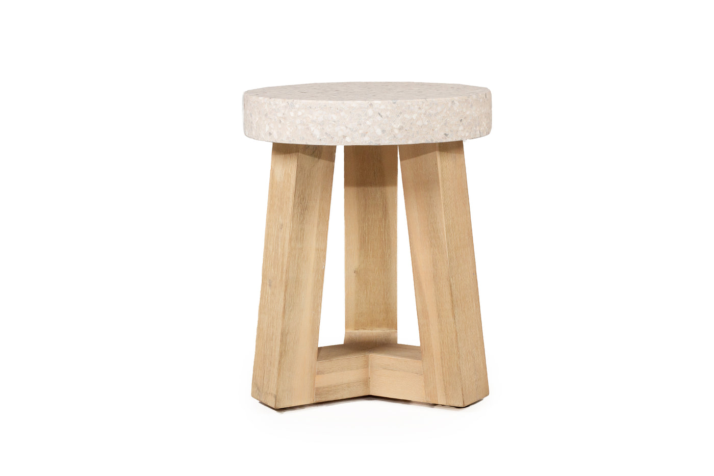 eTerrazzo Elkstone Stool - Ivory Coast with Ivory Washed Legs