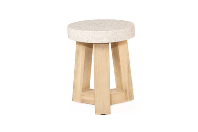 eTerrazzo Elkstone Stool - Ivory Coast with Ivory Washed Legs