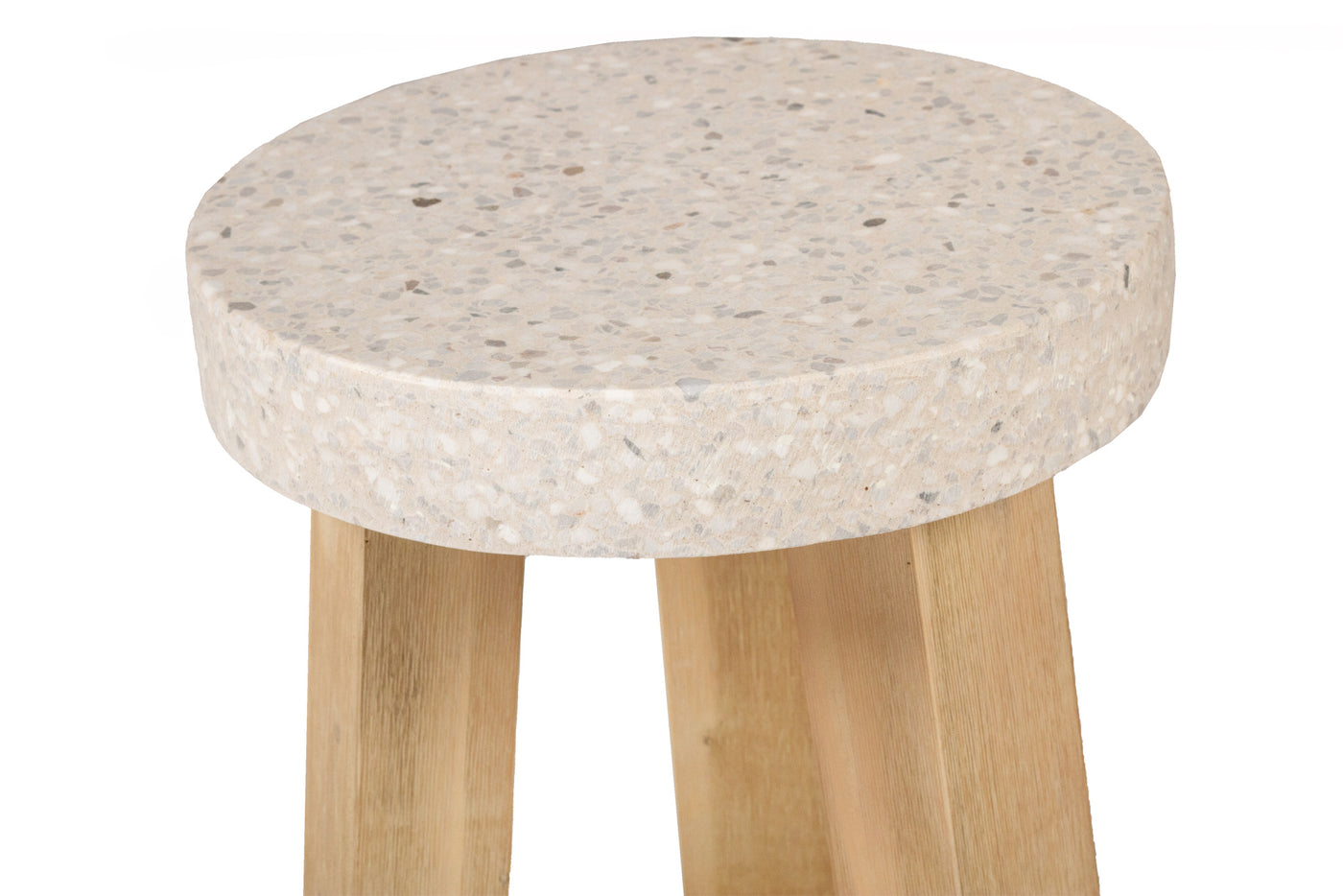 eTerrazzo Elkstone Stool - Ivory Coast with Ivory Washed Legs