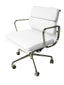 Low Back Office Chair - White Leather
