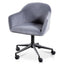 Charcoal Velvet office Chair - Black Base