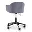 Charcoal Velvet office Chair - Black Base