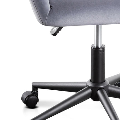 Charcoal Velvet office Chair - Black Base