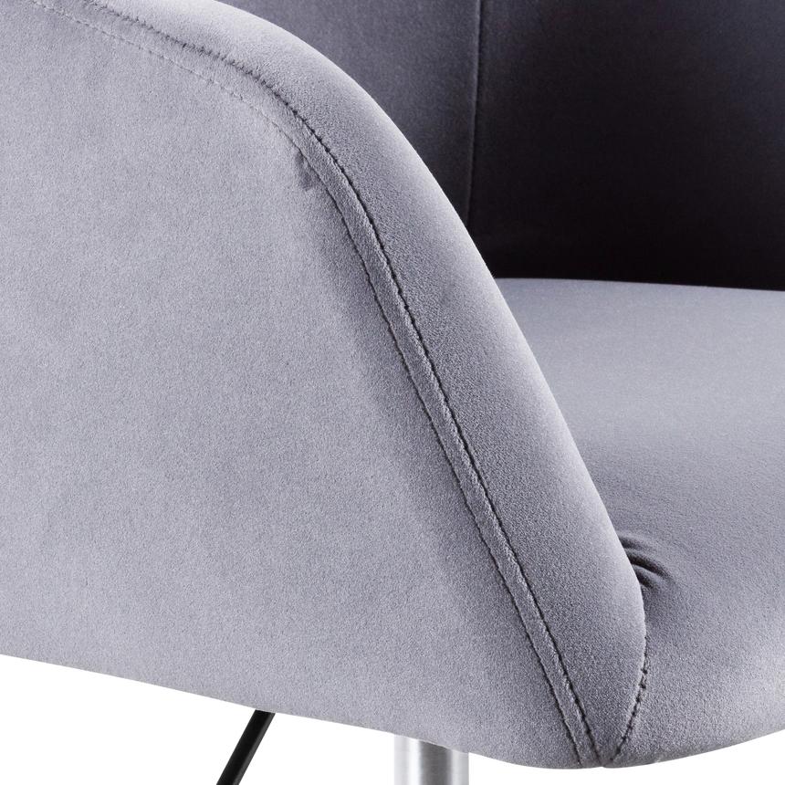 Charcoal Velvet office Chair - Black Base