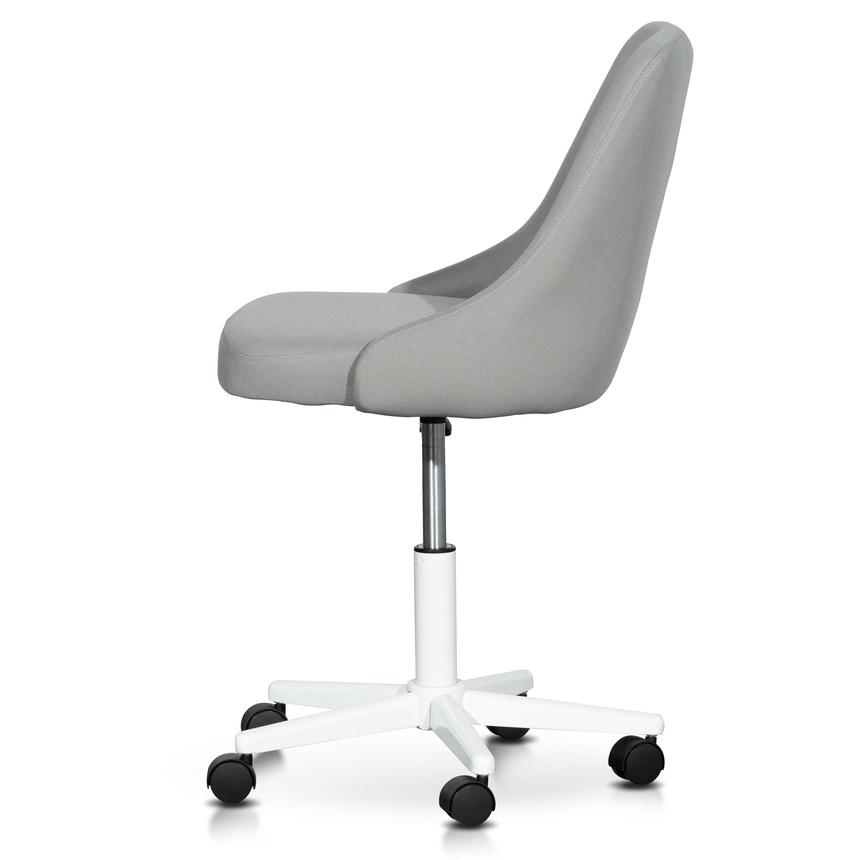 Grey Fabric Office Chair - White Base