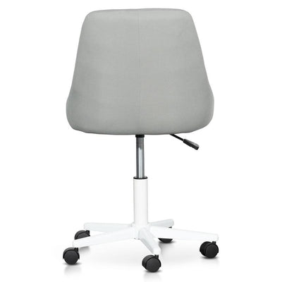 Grey Fabric Office Chair - White Base