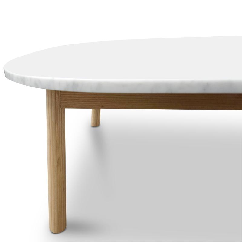 110cm Marble Coffee Table - Natural Base