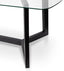 2.4m Dining Table - Glass Top with Black Base