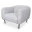 Armchair in Light Spec Grey - Black Metal Legs