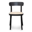 Rattan Dining Chair - Black with Natural Seat