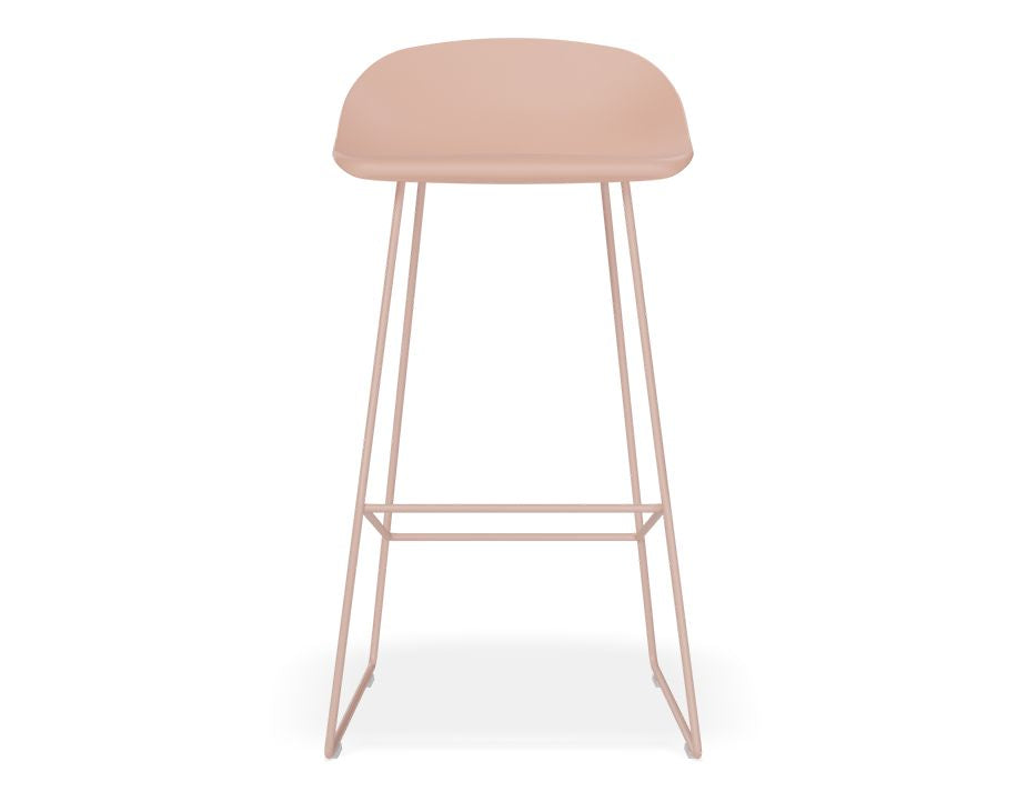 Pop Stool - Soft Pink Frame and Shell Seat