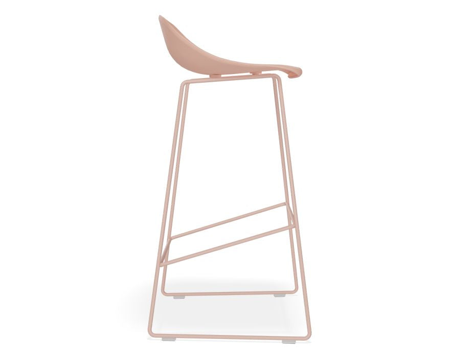 Pop Stool - Soft Pink Frame and Shell Seat