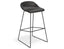 Pop Stool with Black Frame and Upholstered Vintage Black Seat