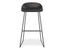 Pop Stool with Black Frame and Upholstered Vintage Black Seat