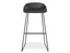 Pop Stool with Black Frame and Upholstered Vintage Black Seat