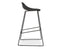 Pop Stool with Black Frame and Upholstered Vintage Black Seat
