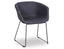 Lonsdale Arm Chair - Black Sled - Charcoal Fabric