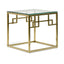 Side Table - Glass Top - Brushed Gold Base