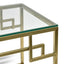 Side Table - Glass Top - Brushed Gold Base