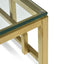 Side Table - Glass Top - Brushed Gold Base