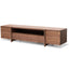 Lowline 2.1m Entertainment TV Unit In Walnut - Timber Legs