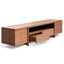 Lowline 2.1m Entertainment TV Unit In Walnut - Timber Legs